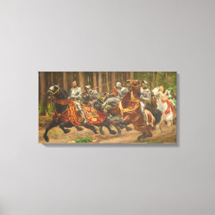 Vlucht van Charles de Stoute te paard Canvas Afdruk