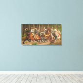 Vlucht van Charles de Stoute te paard Canvas Afdruk (Insitu (Houten vloer))