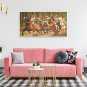 Vlucht van Charles de Stoute te paard Canvas Afdruk (Insitu (Woonkamer))