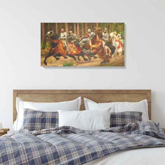 Vlucht van Charles de Stoute te paard Canvas Afdruk (Insitu (Slaapkamer))