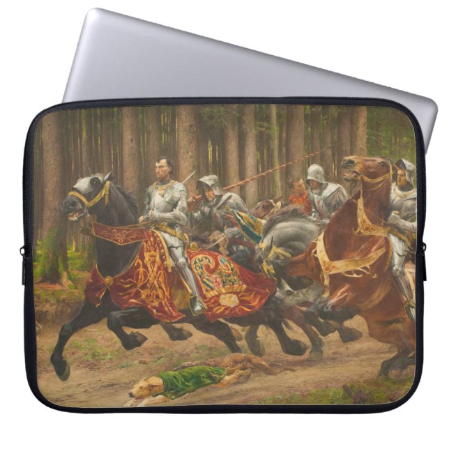Vlucht van Charles de Stoute te paard Laptop Sleeve (Voorkant)