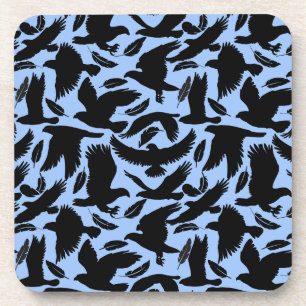 Vlucht van de adelaars zwart.w L Blauw BG Bier Onderzetter