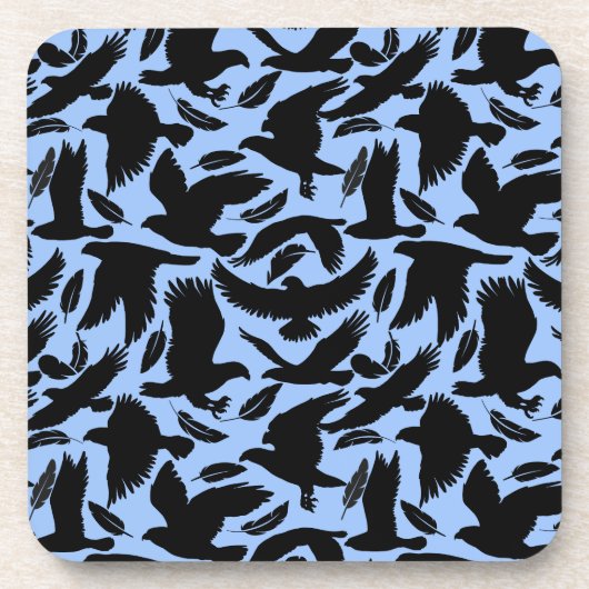 Vlucht van de adelaars zwart.w L Blauw BG Bier Onderzetter (Voorkant)