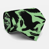 Vlucht van de adelaars zwart.w L Groen BG Stropdas (Opgerold)