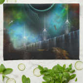 Vlucht van de Corbius Fractal Art Kitchen Towel Theedoek (Gevouwen)