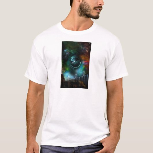 Vlucht van de Corbius Fractal Art T-shirt (Voorkant)