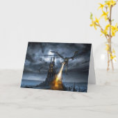 Vlucht van de draak - Verjaardag Wenskaart Kaart (Gele Bloem)