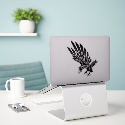 Vlucht van de Eagle Noir Sticker (Laptop op bureau)