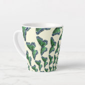 Vlucht van de groene  vlinderpatroon latte mok (Linkerhoek)