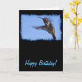 Vlucht van de Hummingbird Birthday Kaart (Gele Bloem)