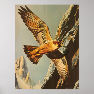vlucht van de Merlin Falcon Poster