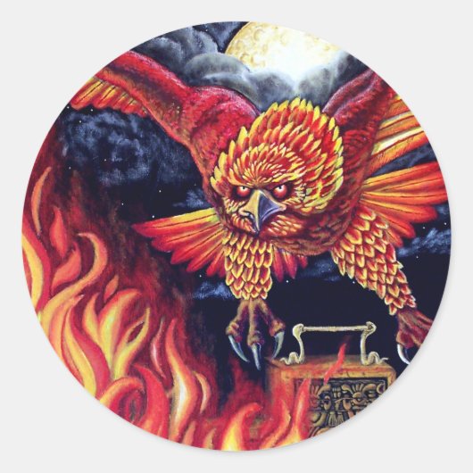 Vlucht van de Phoenix Ronde Sticker (Voorkant)