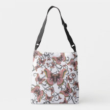 Vlucht van de Roze Butterfly Crossbody Bag (Mediu)