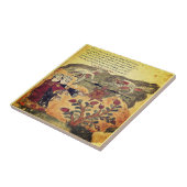 Vlucht van de Schildpad Indiase Renaissance Fabel Tegeltje (Zijkant)