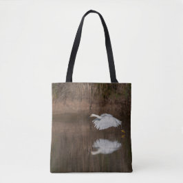 Vlucht van de Snowy Egret Tote Bag