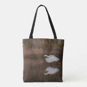 Vlucht van de Snowy Egret Tote Bag (Achterkant)