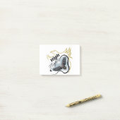 Vlucht van een majestueuze vogel post-it® notes (Op bureau)