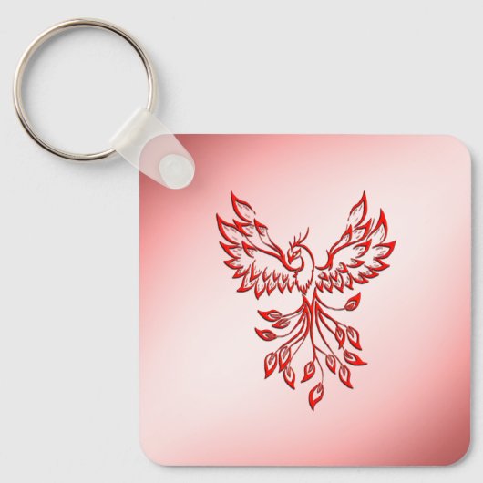 Vlucht van een Phoenix Red op roze Sleutelhanger (Voorkant)