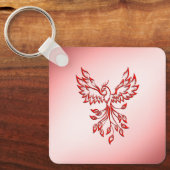 Vlucht van een Phoenix Red op roze Sleutelhanger (Voorkant)