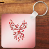Vlucht van een Phoenix Red op roze Sleutelhanger (Achterkant)