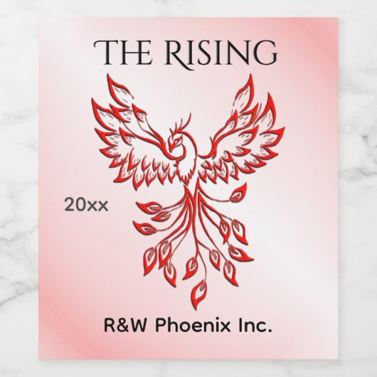Vlucht van een Phoenix Red Wijn Etiket (Enkel label)