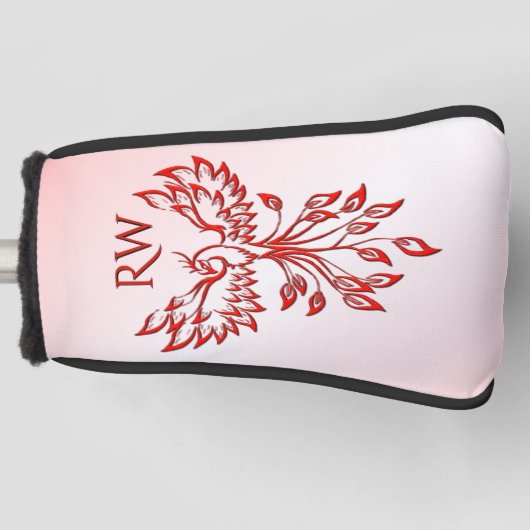 Vlucht van een Phoenix Rode Monogram Golfheadcover (Voorkant)