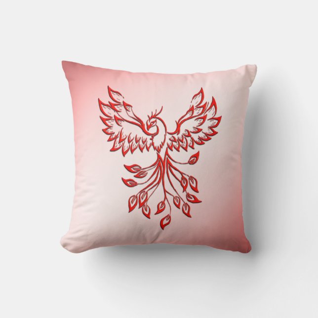 Vlucht van een Phoenix Rood op Roze Kussen (Voorkant)