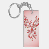 Vlucht van een Phoenix Rood op Roze Sleutelhanger (Voorkant Links)