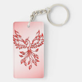 Vlucht van een Phoenix Rood op Roze Sleutelhanger (achterkant)