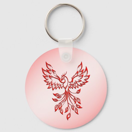 Vlucht van een Phoenix Rood op Roze Sleutelhanger (Voorkant)
