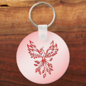 Vlucht van een Phoenix Rood op Roze Sleutelhanger (Voorkant)