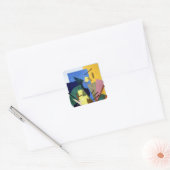 Vlucht van een vliegtuig, 1916 vierkante sticker (Envelop)