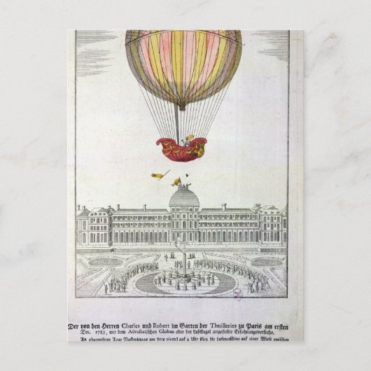 Vlucht van Jacques Charles en Nicholas Robert Briefkaart (Voorkant)