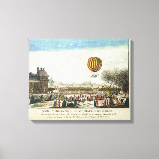 Vlucht van Jacques Charles en Nicholas Robert Canvas Afdruk (Voorkant)