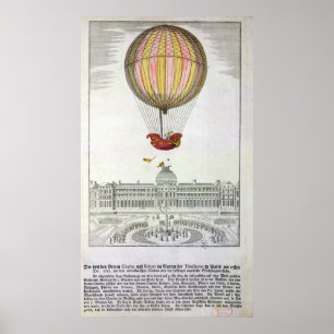 Vlucht van Jacques Charles en Nicholas Robert Poster