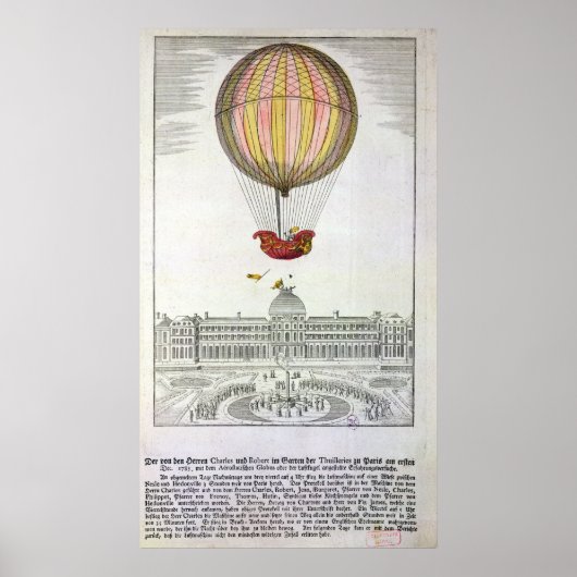 Vlucht van Jacques Charles en Nicholas Robert Poster (Voorkant)