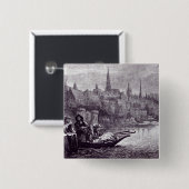 Vlucht van King James Vierkante Button 5,1 Cm (Voorkant /achterkant)