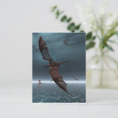 Vlucht van rode dragons over het Zee Briefkaart (Staand voorkant)