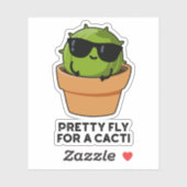 vlucht voor een Cacti Funny Cactus Pun Sticker (Vel)