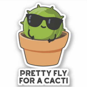 vlucht voor een Cacti Funny Cactus Pun Sticker