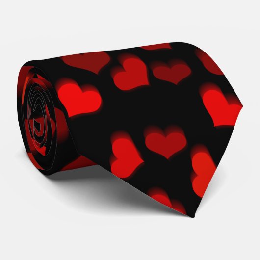 Vlucht voor je! Modern Red Hearts Valentijn Stropdas (Opgerold)