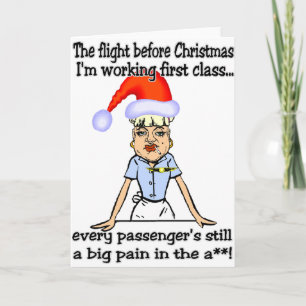 Vlucht voor Kerstmis Feestdagen Kaart