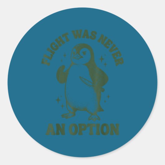 Vlucht was nooit een optie ronde sticker (Voorkant)