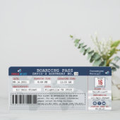 Vluchtaanboarding pass Birthday Invite Kaart (Staand voorkant)