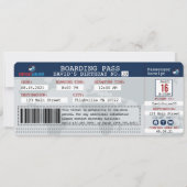 Vluchtaanboarding pass Birthday Invite Kaart (Voorkant)
