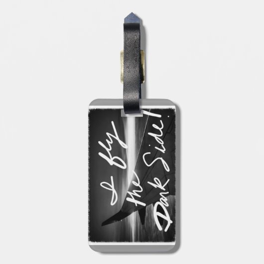 Vluchtaanzicht Ik vlieg met het donkere Bagagelabe Bagagelabel (Achterkant verticaal)