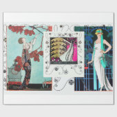 VLUCHTBAAR VOGELS / NACHTE ROOS ART DECO BEAUTY MO CADEAUPAPIER (Vlak)