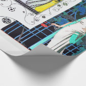 VLUCHTBAAR VOGELS / NACHTE ROOS ART DECO BEAUTY MO CADEAUPAPIER (Hoek)