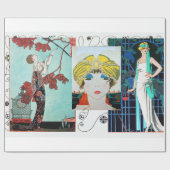 VLUCHTBAAR VOGELS / NACHTE ROOS ART DECO BEAUTY MO CADEAUPAPIER (Vlak)