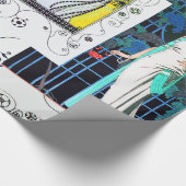 VLUCHTBAAR VOGELS / NACHTE ROOS ART DECO BEAUTY MO CADEAUPAPIER (Hoek)